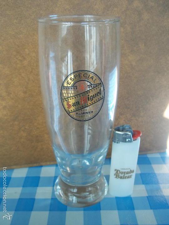 Coleccionismo de cervezas: ANTIGUO VASO CERVEZA SAN MIGUEL ESPECIAL PILSENER MIRAR MI OTRACRISTALERIA CERVEZA