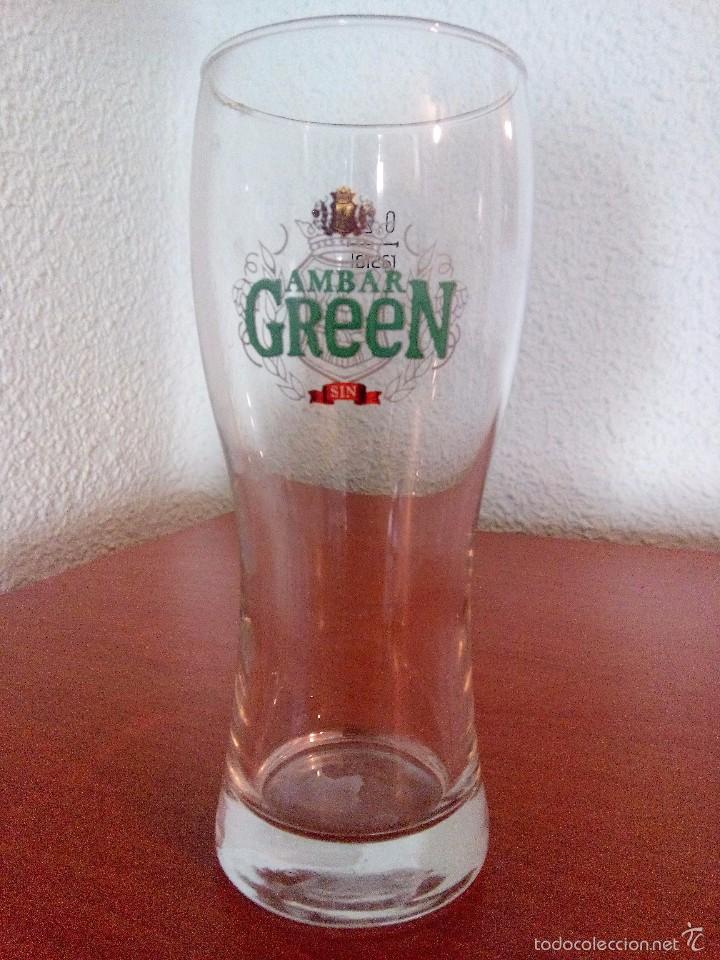 Coleccionismo de cervezas: VASO CERVEZA AMBAR GREEN SIN