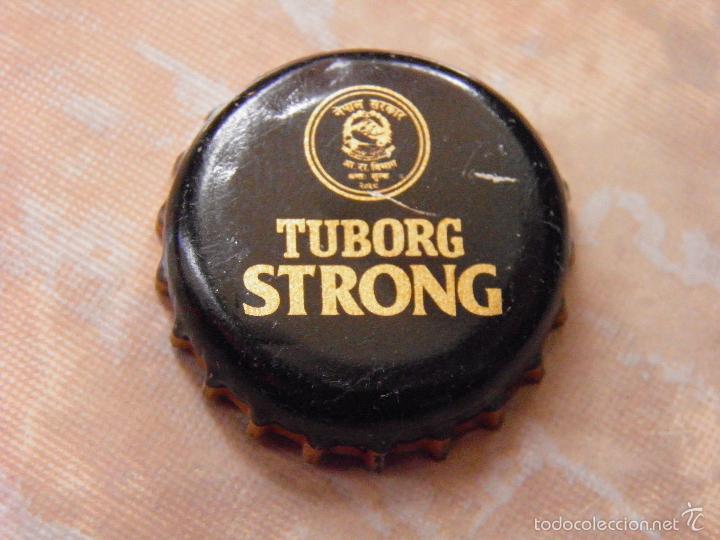 Coleccionismo de cervezas: BEER BIER BIRRA CHAPA CERVEZA TUBORG STRONG.CIRCULO GRANDE.(10) NEPAL.--- LOTE N. 2540--CARMANJO--