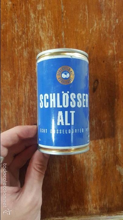 Colecionismo de cervejas: Lata - Bote de Cerveza Schlosser Alt. Alemania