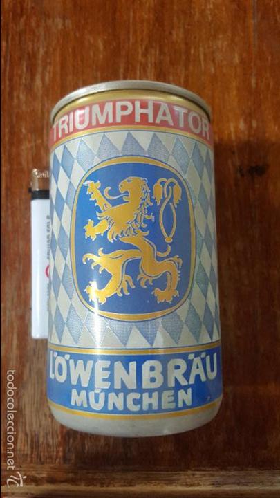 Colecionismo de cervejas: LATA CERVEZA LOWENBRAU , TRIUMPHATOR, A&Ntilde;OS 80 , ALEMANIA