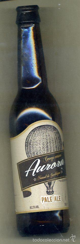 Coleccionismo de cervezas: BOTELLA VACIA CERVEZA - AURORA pale ale &ndash; sin CHAPA &ndash; 250 GR - aerostacion globo