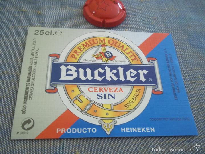 Coleccionismo de cervezas: ETIQUETA CERVEZA BUCKLER SIN 25 CL PRODUCTO HEINEKEN NUEVA SIN USAR
