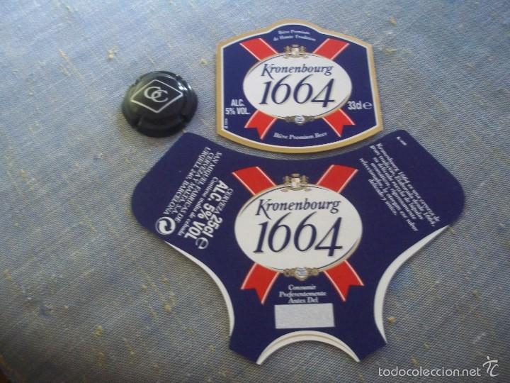 Coleccionismo de cervezas: LOTE ETIQUETAS CERVEZA KRONENBOURG 1664  33 CL POR SAN MIGUEL FABRICA DE CERVEZAS Y MALTA