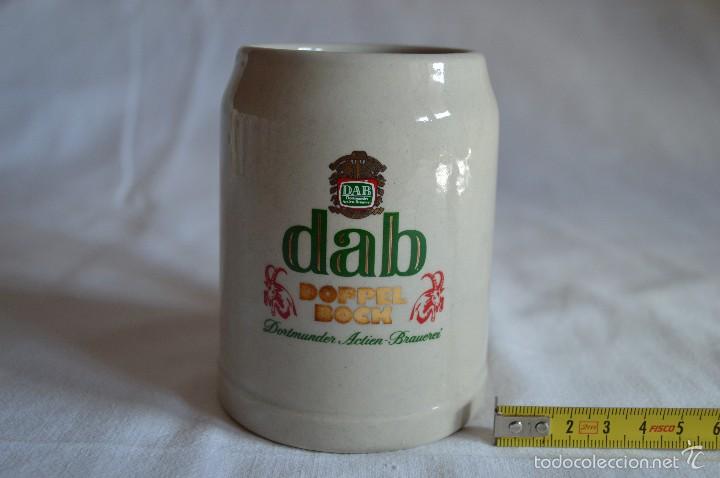 Coleccionismo de cervezas: Jarra de cerveza DAB de cer&aacute;mica vidriada. Alemania. romanjuguetesymas.