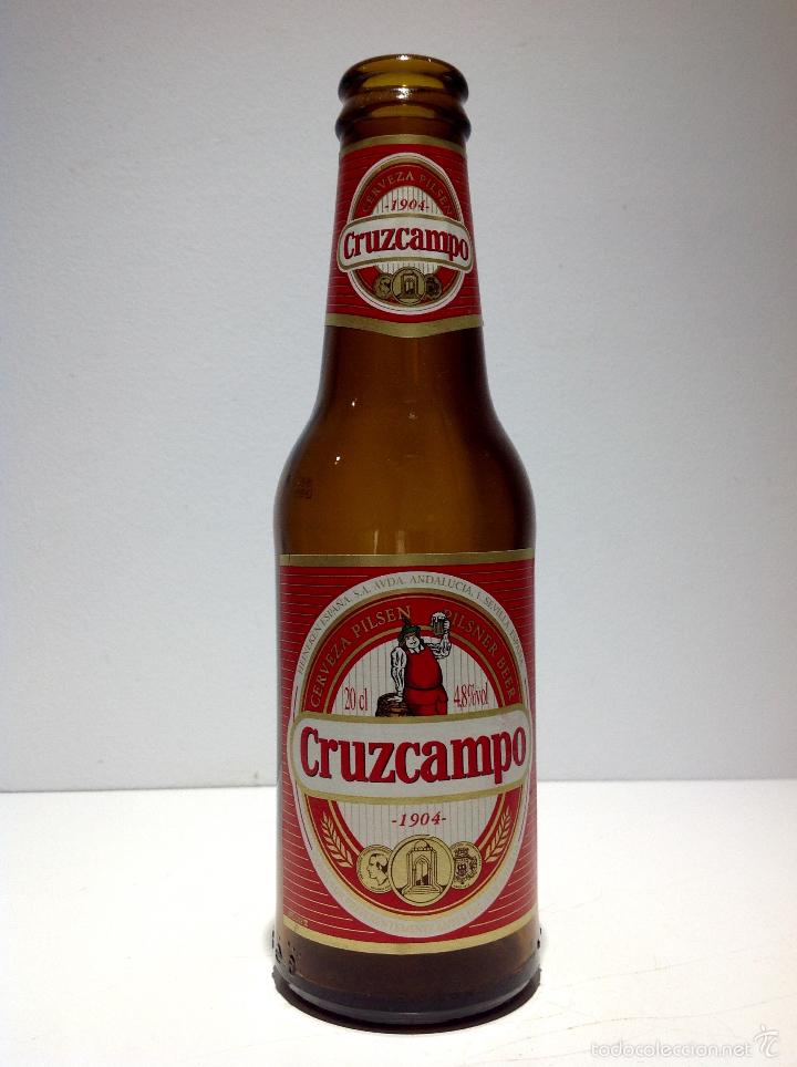 Coleccionismo de cervezas: BOTELLA DE CERVRZA CRUZCAMPO ETIQUETA DE PAPEL