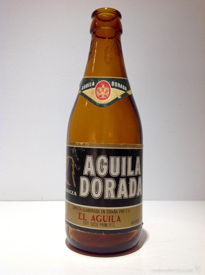 Collectionnisme de bi&egrave;res: ANTIGUA BOTELLA DE CERVEZA ESTRELLA DORADA ,ETIQUETA DE PAPEL