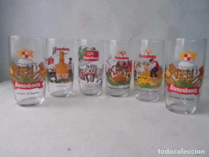Coleccionismo de cervezas: CERVEZA KRONENBOURG VASO COLECCION LOTE DE 6 VASOS 20 CL