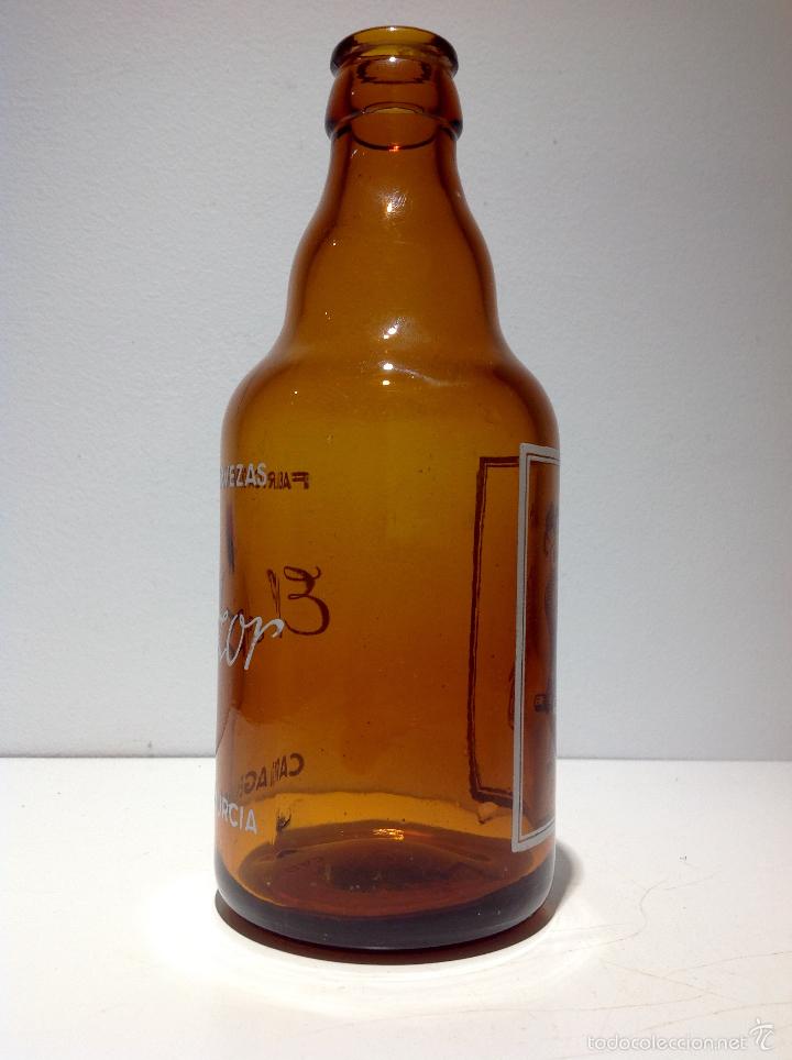 Coleccionismo de cervezas: ANTIGUA BOTELLA DE CERVEZA EL AZOR, TERCIO, IMPECABLE ESTADO - Foto 2