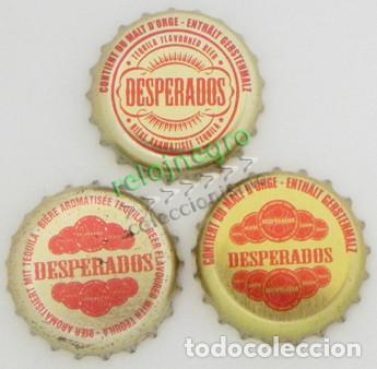 Coleccionismo de cervezas: LOTE 3 CHAPAS DIFERENTES - DE CERVEZA - DESPERADOS - CHAPA CERVEZA - ANTIGUA - ANTIGUAS - BEBIDA