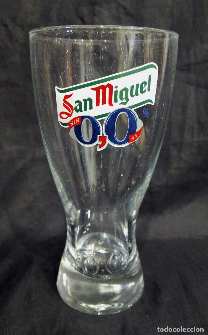 Coleccionismo de cervezas: VASO CRISTAL CERVEZA SAN MIGUEL 0,0
