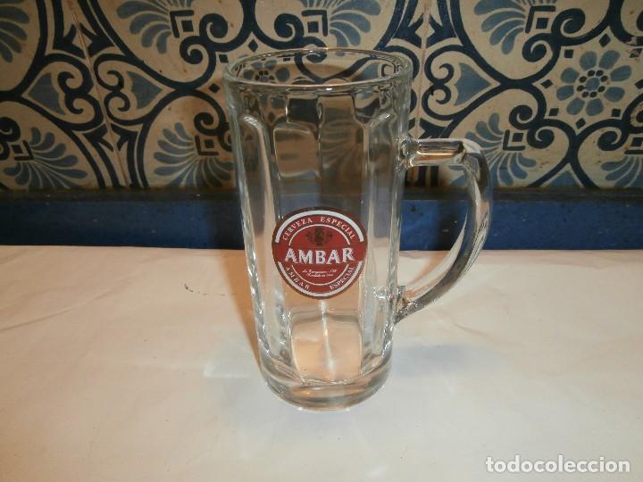 Coleccionismo de cervezas: jarra grande de cerveza ambar, la zaragozana, zaragoza aragon
