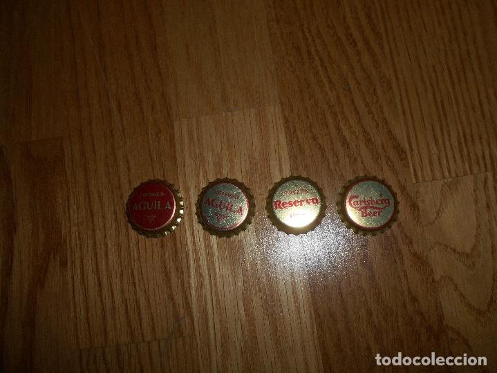 Colecionismo de cervejas: 4 CHAPA CORONA CERVEZA AGUILA ROJA DORADA RESERVA LIGERA Y CAL A&Ntilde;OS 80 NUEVAS