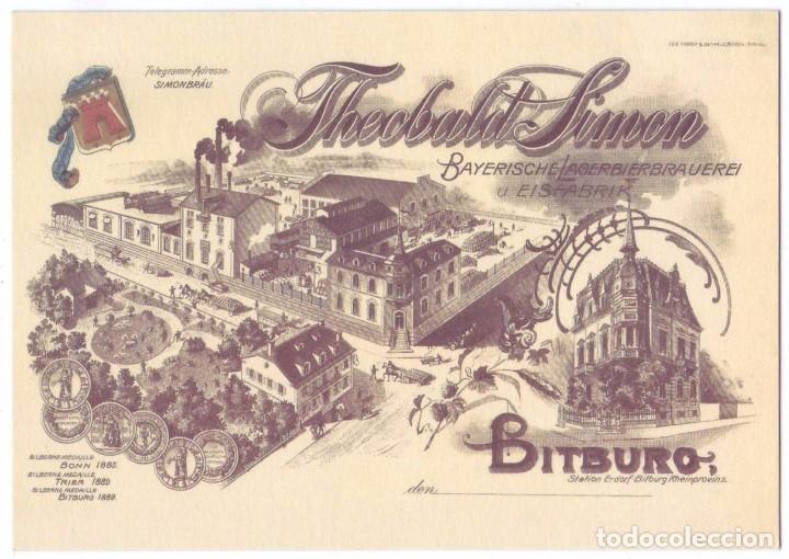 Coleccionismo de cervezas: Postal F&aacute;brica de Cerveza Theobald Simon, Bitburg (Alemania)