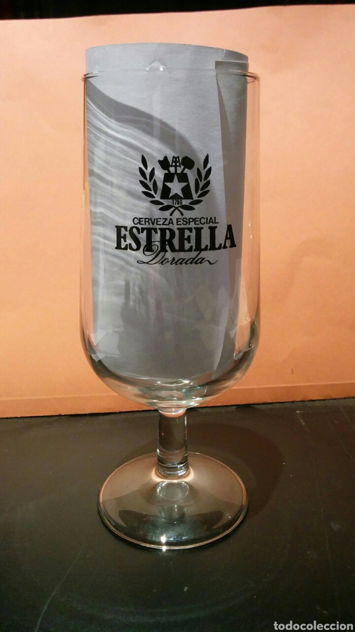 Coleccionismo de cervezas: Vaso y copa Damm Estrella Dorada - Foto 1