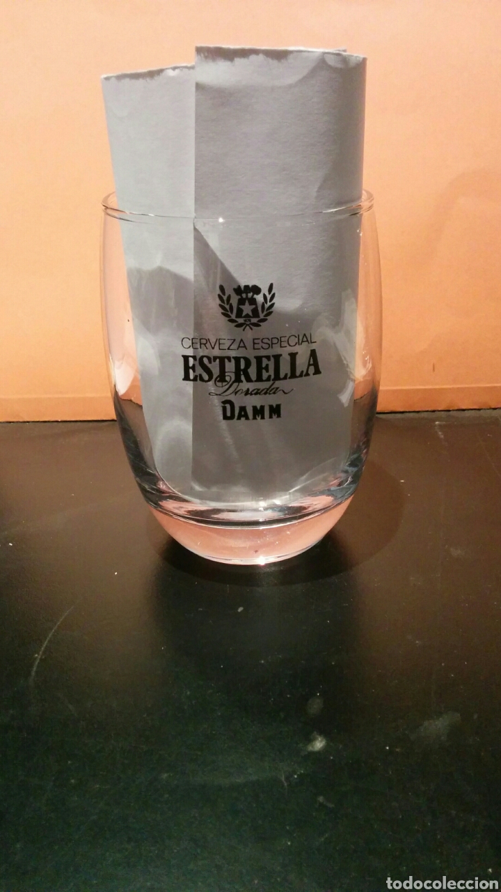 Coleccionismo de cervezas: Vaso y copa Damm Estrella Dorada - Foto 2