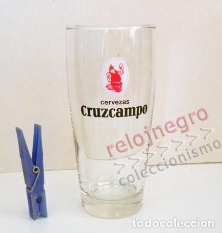 Coleccionismo de cervezas: VASO DE CERVEZA CRUZCAMPO - CRISTAL - LOGOTIPO ANTIGUO GAMBRINUS - PUBLICIDAD - OTROS VASOS EN VENTA