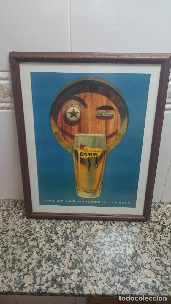 Collectable Beer: CUADRO CERVEZA DAMM. UNA DE LAS MEJORES DE EUROPA. 41 X 51 CM