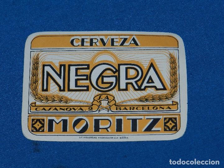Coleccionismo de cervezas: (M) ETIQUETA ANTIGUA - CERVEZA NEGRA MORITZ , LIT. INDUSTRIAS MADRIGUERA, BARCELONA, BUEN ESTADO