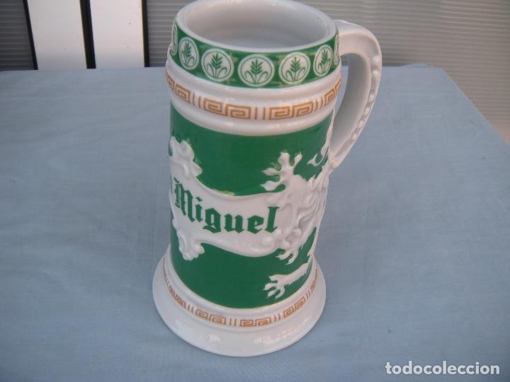 Coleccionismo de cervezas: JARRA CERVEZA SAN MIGUEL, PORCELANA ARGAL.
