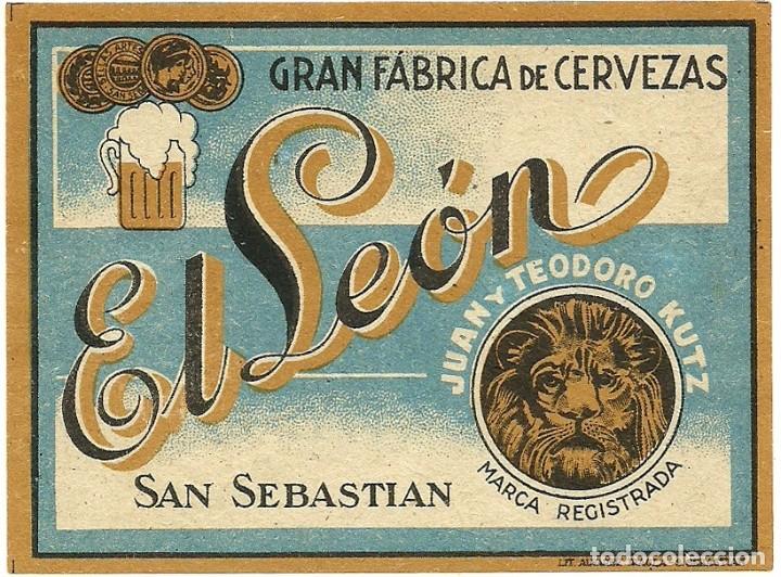 Coleccionismo de cervezas: ANTIGUA ETIQUETA EL LEON - Foto 1