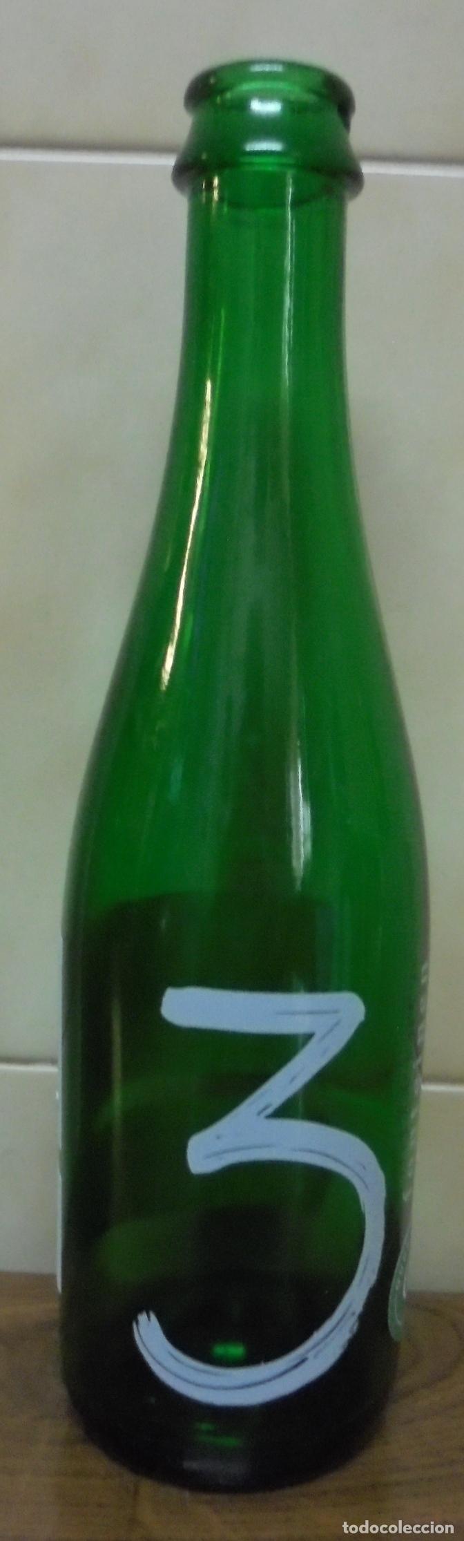 Sammeln von Brauereiartikeln: BOTELLA DE CERVEZA FONTEINEN OUDE GEUZE VAC&Iacute;A Y SIN CHAPA. BOTELLA DE 37,5cl  SERIGRAFIA
