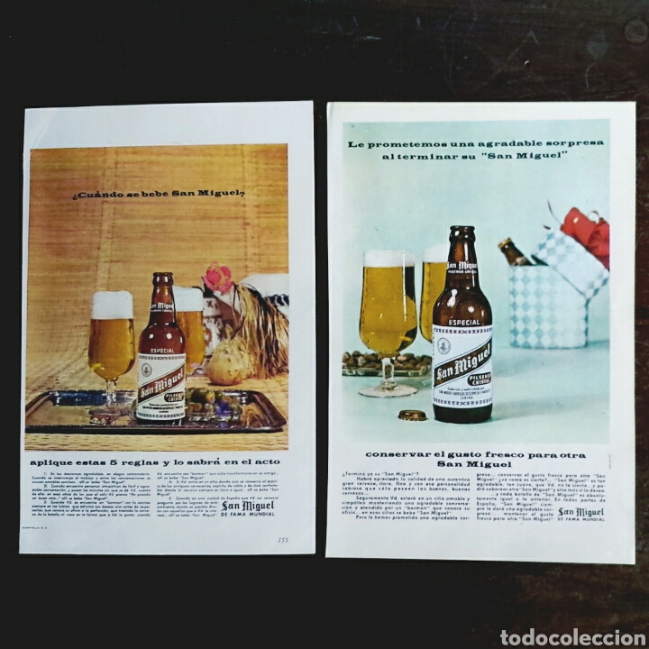 Coleccionismo de cervezas: Lote publicidad cerveza San Miguel - A&ntilde;o 1963