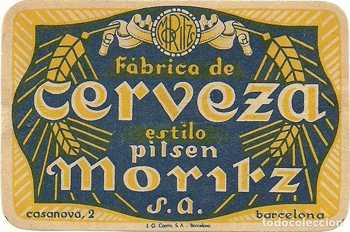 Coleccionismo de cervezas: ANTIGUA ETIQUETA MORITZ - Foto 1