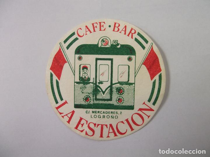 Coleccionismo de cervezas: POSAVASOS CAFE BAR LA ESTACION CALLE MERCADERES LOGRO&Ntilde;O. TDKP12