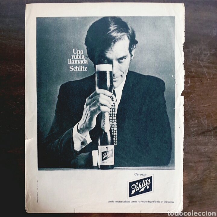 Coleccionismo de cervezas: 6 Anuncios Publicidad Cerveza Schlitz Espa&ntilde;ola - A&ntilde;o 1967 - Breweriana Spanish Beer