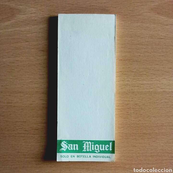 Coleccionismo de cervezas: Libreta de camarero publicidad Cerveza San Miguel - s&oacute;lo en botella individual