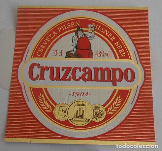 Coleccionismo de cervezas: ETIQUETA DE CERVEZA CRUZCAMPO, PILSEN 33 CL 4,8%