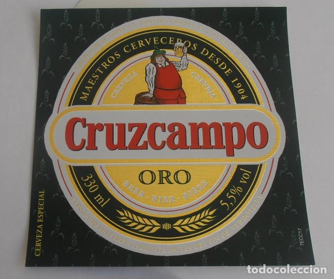 Coleccionismo de cervezas: ETIQUETA DE CERVEZA CRUZCAMPO, ORO 330 ML 5,5%