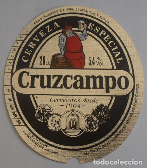 Coleccionismo de cervezas: ETIQUETA DE CERVEZA CRUZCAMPO, ESPECIAL 20CL 5,4% VOL
