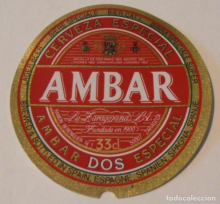 Coleccionismo de cervezas: ETIQUETA CERVEZA AMBAR, ESPECIAL 33CL