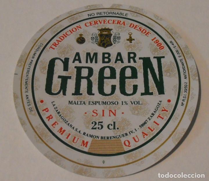 Coleccionismo de cervezas: ETIQUETA CERVEZA AMBAR GREEN, SIN 25CL