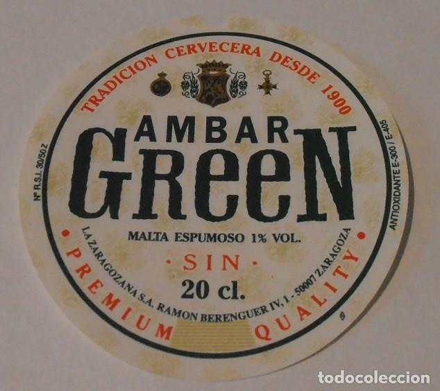 Coleccionismo de cervezas: ETIQUETA CERVEZA AMBAR GREEN, SIN 20CL