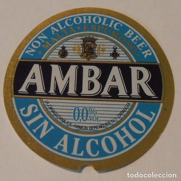 Coleccionismo de cervezas: ETIQUETA CERVEZA AMBAR, SIN ALCOHOL MALTA ESPUMOSO
