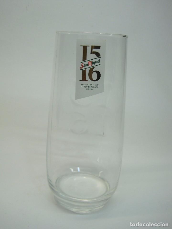 Coleccionismo de cervezas: vaso cerveza SAN MIGUEL 1516 glass beer bier birra biere cerveja espa&ntilde;a spain Collectables