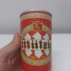 Colecionismo de cervejas: ANTIGUA LATA DE CERVEZA ACERO RECTO BIERE 35 CL MIITZIG MUTZIG FRANCIA. Lote 104094187