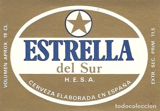 Sammeln von Brauereiartikeln: ANTIGUA ETIQUETA ESTRELLA DEL SUR