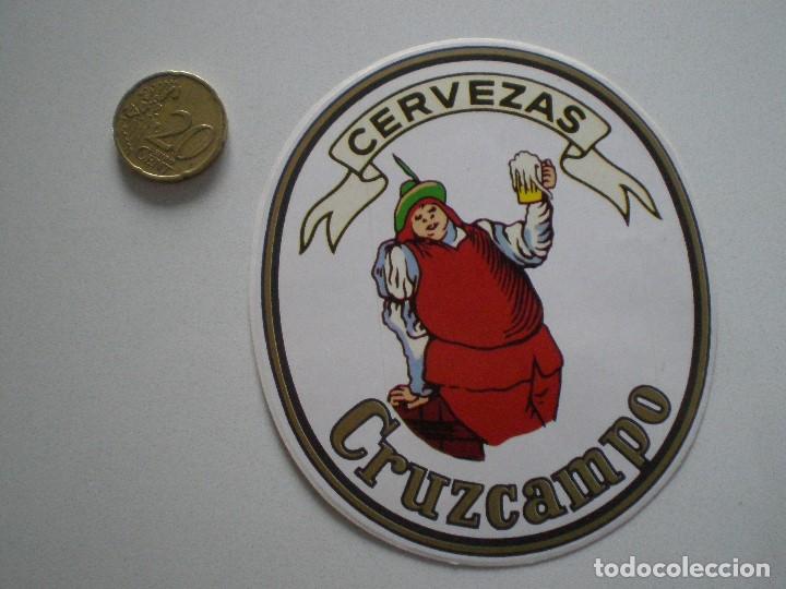 Coleccionismo de cervezas: CERVEZAS CRUZCAMPO // PEGATINA A&Ntilde;OS 80 // CRUZ DEL CAMPO SEVILLA
