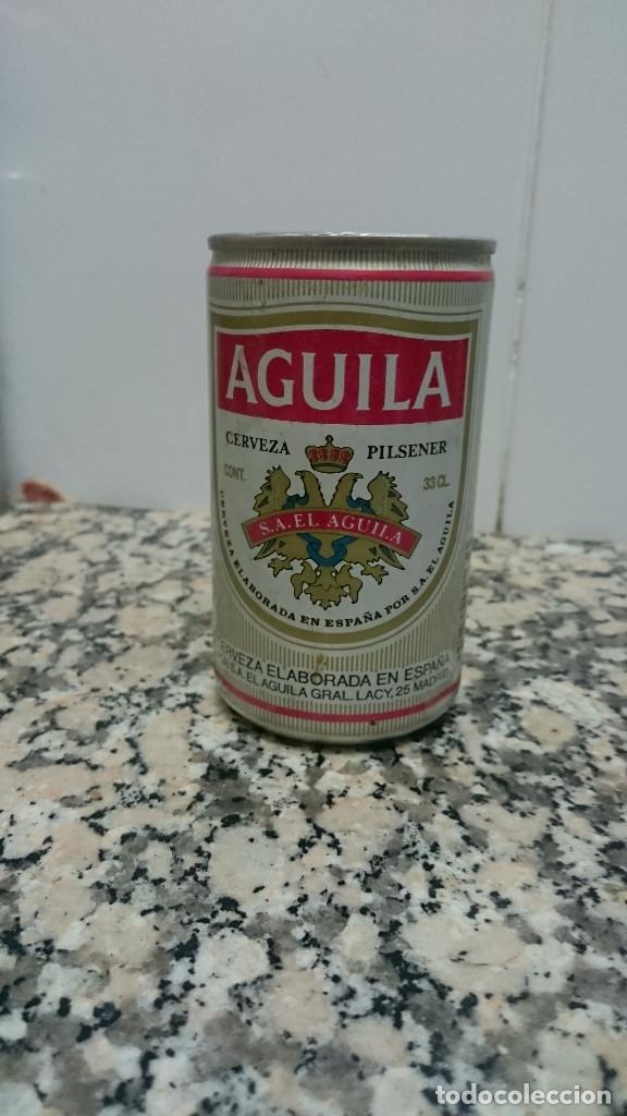 Coleccionismo de cervezas: ANTIGUA LATA CERVEZA AGUILA CERVEZA ELABORADA EN ESPA&Ntilde;A