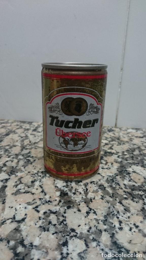 Colecionismo de cervejas: ANTIGUA LATA CERVEZA TUCHER UBERSEE