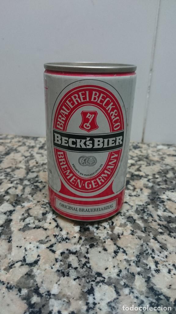 Coleccionismo de cervezas: ANTIGUA LATA CERVEZA BECKS BIER