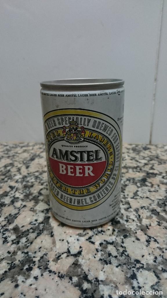 Colecionismo de cervejas: ANTIGUA LATA CERVEZA AMSTEL BEER