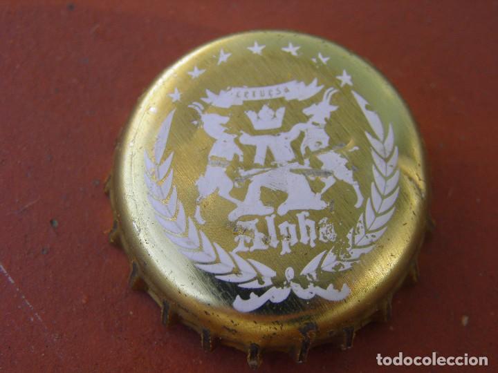 Coleccionismo de cervezas: BOTTLE CAP BEER TAP&Oacute;N CORONA BIER CHAPA CERVEZA ARTESANA ALPHA. ANDORRA (1).--LOTE N. 2731--CARMANJO