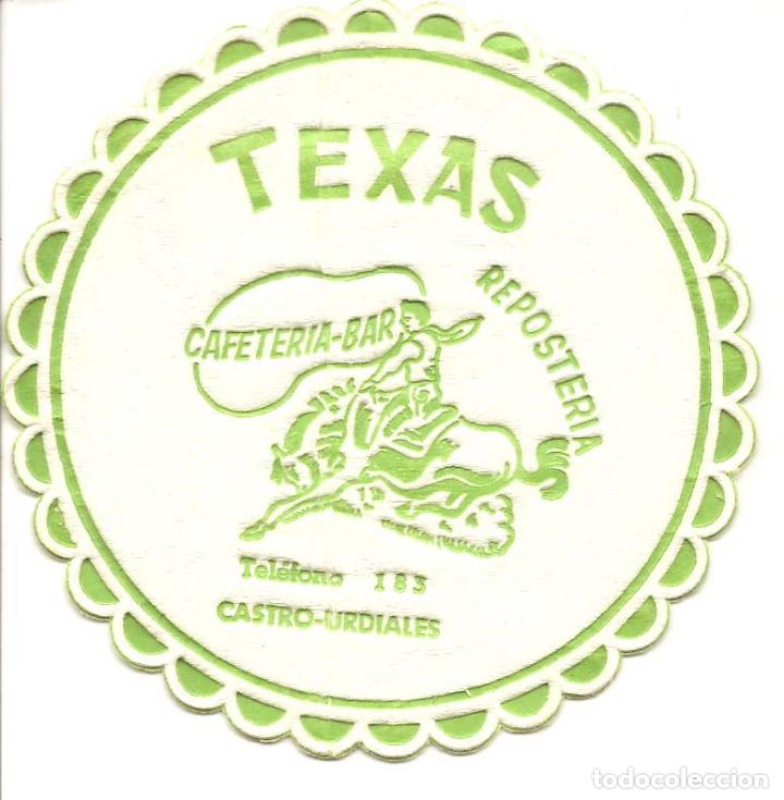 Coleccionismo de cervezas: POSAVASOS-COASTERS, BAR-CAFETERIA TEXAS, CASTRO URDIALES, SANTANDER, PAPEL