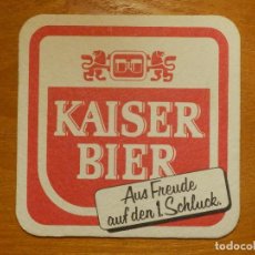 Coleccionismo de cervezas: ANTIGUO POSAVASOS ALEMAN - CERVEZA ALEMANA KAISER BIER. Lote 113978375