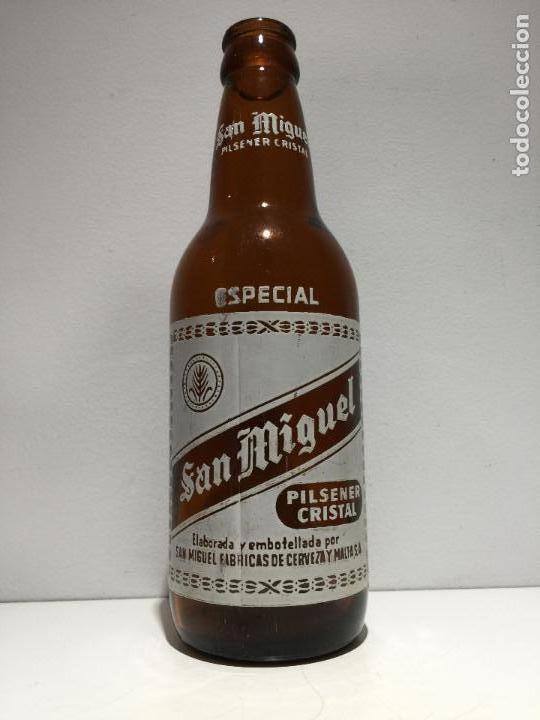 Coleccionismo de cervezas: Botella cerveza *SAN MIGUEL* ESPECIAL, 33 CL. -SIN LOS NOMBRES DE F&Aacute;BRICAS- SERIGRAFIADA